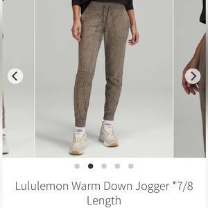 Lululemon Warm Down Jogger 7/8 Length
